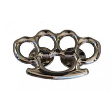Brass Knuckles Pin Silver Tone Quality Jacket Vest Hat Pin picture