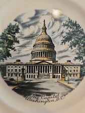 Vintage Washington D C Souvenir Porcelan Plate The Capital / Gold Trim  picture
