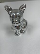 Vintage French Bulldog Frenchie Dog Figurine Painted Silver  Tone Glossy picture