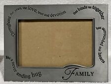 4x6 Photo Picture Frame Pewter & Family Metal Tabletop Standing, Vintage picture