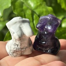2pcs natural Mixed Fat Women Naked quartz crystal carved skull reiki healing picture