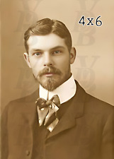 Antique Male Portrait Photograph 1890s Handsome Beau Photo 4 x 6 picture