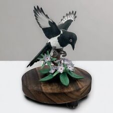 Lenox Black-Billed Magpie Porcelain Bird 2002 Violets Garden Bird Collection Vtg picture