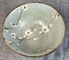 Vintage Kotobuki Bowl, Early Spring Blossoms Blue Pottery Made In Japan picture