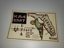 Vintage KA4 EMT Miami Florida USA Ham Amateur Radio Card picture