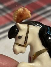 Old  Hagen Renaker Head Down Circus Pony W/ Red Heart & Plume Figurine picture