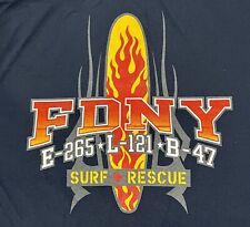 FDNY Rockaway Queens Engine 265 Ladder 121 Battalion 47 Surf Rescue LS Shirt  L picture