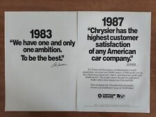 83 To 87 Research Shows Best Liked Chrysler Motor Co 2 Pg 1987 Vintage Print Ad picture