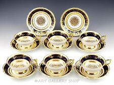 Vintage Paragon England A504 COBALT BLUE AND GOLD 6 CUPS AND 8 SAUCERS SET picture