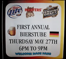 *Vtg Hooters Welcome Race Fans Bierstube Promo Poster Banner Misprint * Thurdsay picture