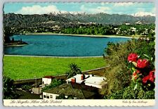 Los Angeles, CA - Silverlake District & San Gabriel Mts. - Vintage Postcard 4x6 picture