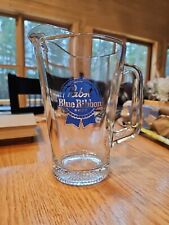 Vintage Pabst Blue Ribbon Beer Advertising Glass Pitcher 9 1/8