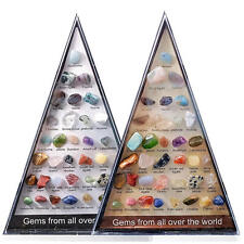 Rock & Mineral Collection 36pcs Geology Gem Kit in a Display Case for Kids picture