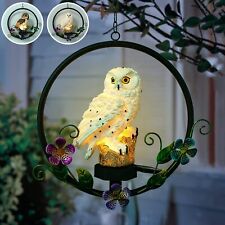 Solar Powered Garden Owl Statue Waterproof Hanging for Outdoor Decorative Unique picture