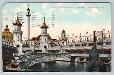 1908 OPEN AIR HIPPODROME LUNA PARK CONEY ISLAND AMUSEMANT PARK ANTIQUE POSTCARD picture
