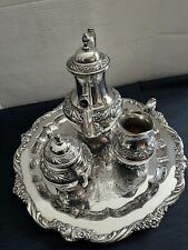 Vintage 1847 Rogers Bros Heritage Tea Set w/Sugar, Creamer and Tray picture