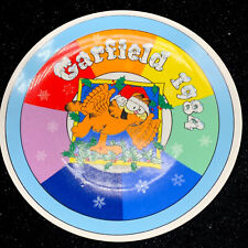 Vintage Enesco 1984 Garfield Christmas Rainbow Collector Plate 8.25”D picture