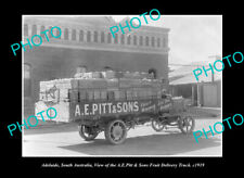 OLD POSTCARD SIZE PHOTO ADELAIDE SOUTH AUSTRALIA, THE PITT FRUIT Co TRUCK c1919 picture
