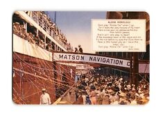 Vintage Style Matson Navigation Co. Hawaiian Postcard with Aloha Oe Poem © 2002 picture