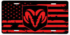 American Flag Black And Red Dodge Ram Aluminium License Plate Highest Quality  picture