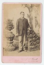 Antique Circa 1880s Cabinet Card Handsome Young Man Suit Hurst Philadelphia, PA picture