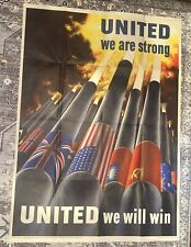 ww2 poster “United We Are Strong United We Will Win” picture