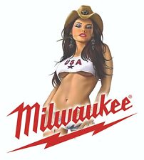 MILWAUKEE TOOLS STICKER DECAL HARD ROCK SEXY MECHANIC GLOSSY LABEL TOOL BOX USA  picture