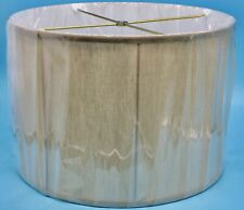 NEW JOHN RICHARD COLLECTION CONTOURED Silk LAMP SHADE Gold/White Square 16x16x11 picture