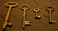Lot of 4 Brass and Hollow Barrel antique skeleton keys various brands  picture
