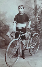 ORIGINAL  RACING BICYCLE WITH RACER GRENCHEN SWITZERLAND PHOTOGRAPH c1899 picture
