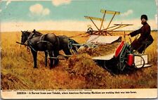 Postcard Siberia Harvest Scene near Tobolsk American Harvesting Machines~1108 picture