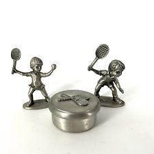 Tennis / pickle ball Themed Hudson Pewter figurines & Trinket box by Seagull picture