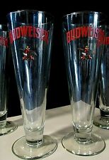 x2 NEW Budweiser Classic 14oz Tall Beer Glass Bar lot No Tap Bud Glasses Logo picture