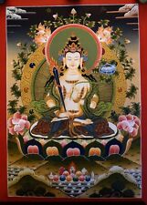 Buddhism Goddess Maha Manjushri Manjushree Hand Painting Thangka Art Nepal free picture