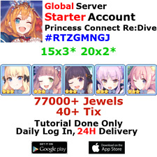 [EN] Priconne Princess Connect Re:Dive 15x3* Starter Account 40+Tix 77000+Jewe picture