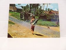 Vintage Postcard Land Dayak Bamboo Cutter Sarawak Malaysia Unposted picture