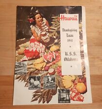 Vtg. 1941 USS OKLAHOMA THANKSGIVING LUAU PROGRAM days before PEARL HARBOR ATTACK picture