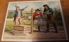 *SCARCE* Large Patriotic Trade Card Uncle Sam B.T  Babbits Soap Weighing Gold picture