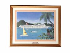 Carnival Cruise Line Inspiration Ship Wood Framed Souvenir Art Print 15