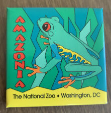 Vintage The National Zoo Washington DC Amazonia Tree Frog Pin 2” Square picture
