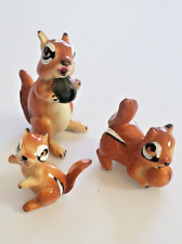 Vintage Kelvin's Bone China Grouping Of 3 Cute Chipmunks W/Box picture