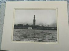 Large B&W Photograph Custom House Tower Boston 1919 Double Matted Silvered 14x11 picture