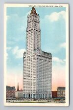 New York City NY, Woolworth Building, Antique Vintage Souvenir Postcard picture