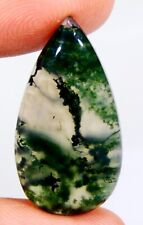 16 Ct HUGE Natural Green Garden MOSS Opal Agate Pear Cabochon Gemstone G197 picture