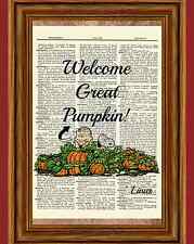 Linus Pumpkin Patch Dictionary Art Print Charlie Brown Peanuts Halloween Snoopy picture