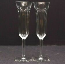SET 2 BACCARAT CRYSTAL MALMAISON Champagne Glass Toasting Flute Stems Pair VTG picture