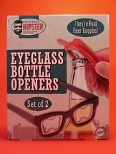 Mister Hipster Eyeglass Bottle Openers Set of 2 Beer Goggles Red Black NEW picture