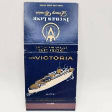 Vintage Matchcover M/S Victoria Luxury Cruise Liner Incres Lines West Indies Sca picture