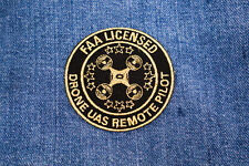 Black & Gold Drone Accessories - FAA Licensed UAS Remote Pilot Iron On Patch picture