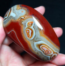 TOP 70G Natural Polished Silk Banded Lace Agate Crystal Stone Madagascar EB951 picture